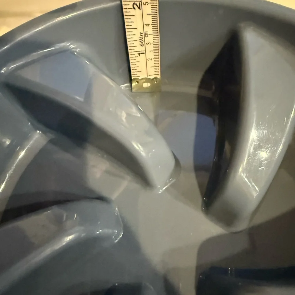 Blue Slow Feeder Dog Bowls (2) skid feet water or food 27” in diameter 2” depth
